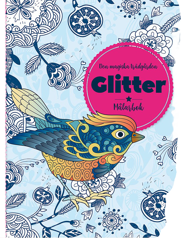 Målarbok Glitter 80 sidor —  den magiska trädgården