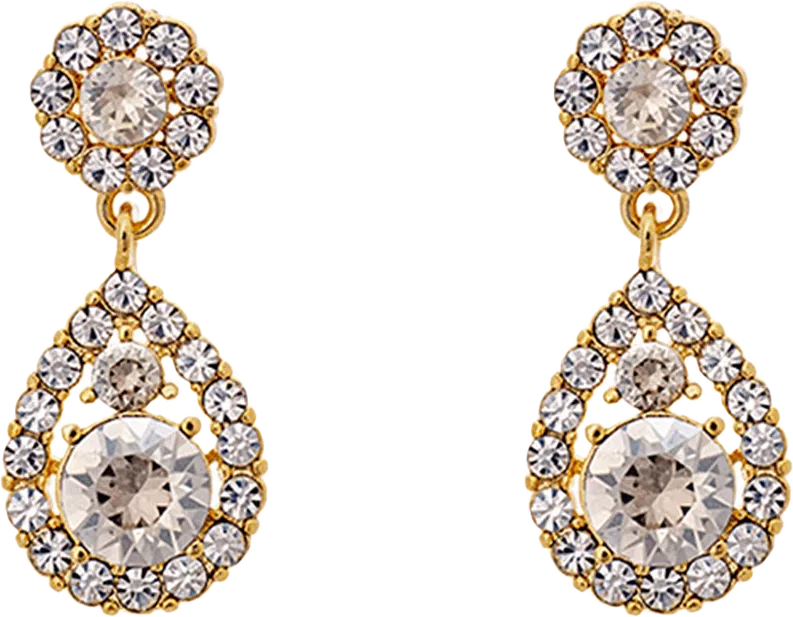 Petite Sofia Earrings - Crystal (Gold)