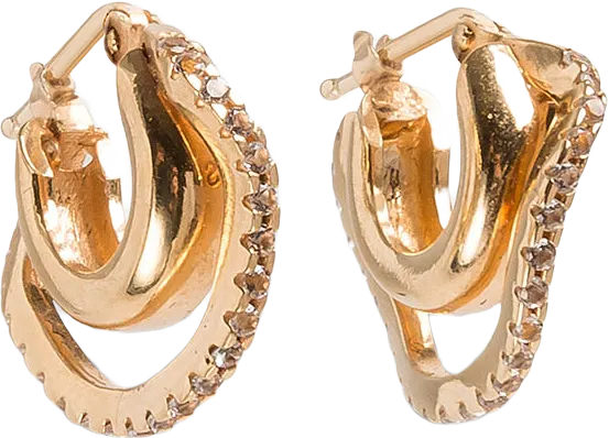 DISTORTED DBL HOOP EARRING S - PAIR