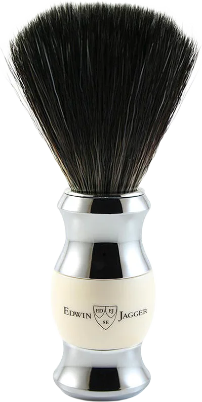 Shaving Brush, Black Synthetic Fibre, Im Ivory