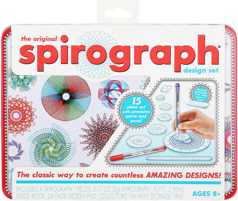 Spirograph ritset i plåtask