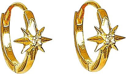 North Star Hoop Earrrings Gold