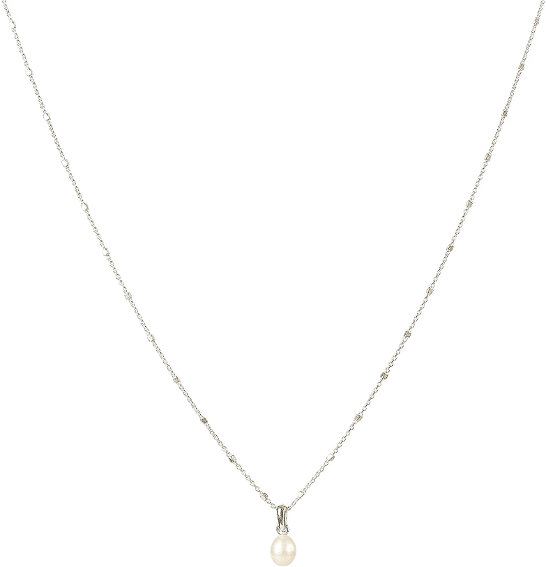 Treasure Single Pearl Necklace Silver