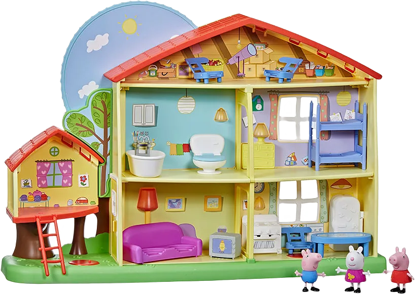 Peppa's Playtime to Bedtime House Inkl figurer & möbler