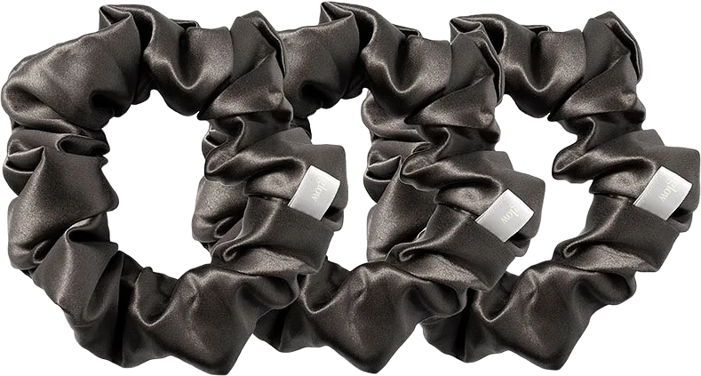 SILK Scrunchies Charcoal 4 cm