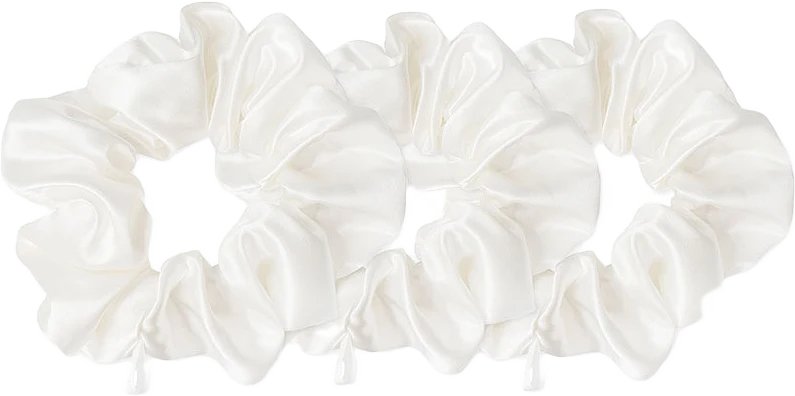 SILK Scrunchies White 4 cm