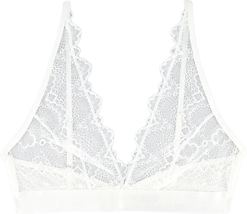 Lace Plunge Bralette Blanche