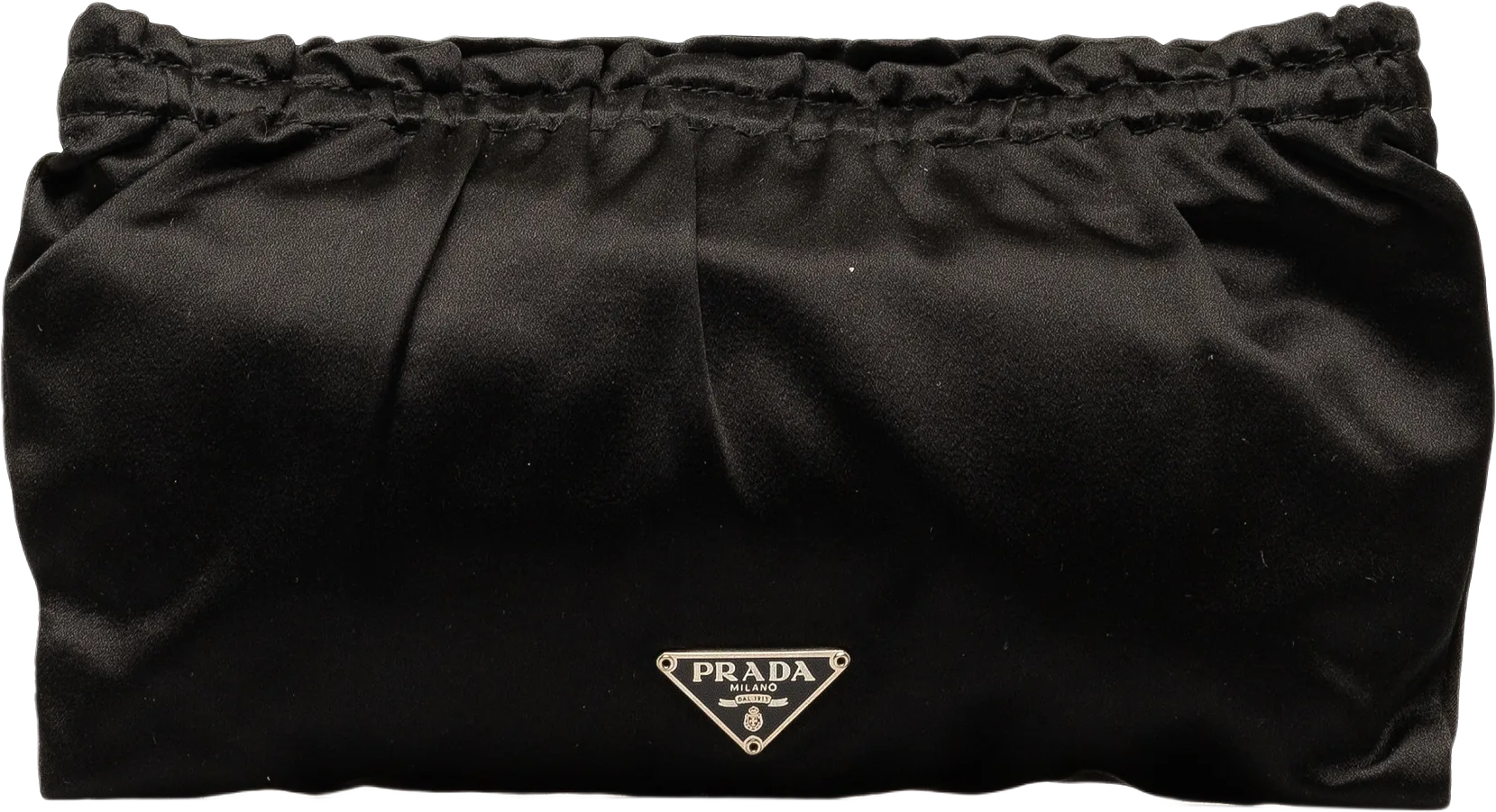 Prada Gathered Satin Pouch