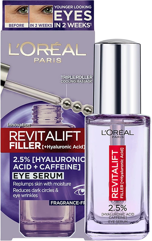 L'Oréal Paris Revitalift Filler 2.5% Hyaluronic Acid+Caffeine Eye Serum