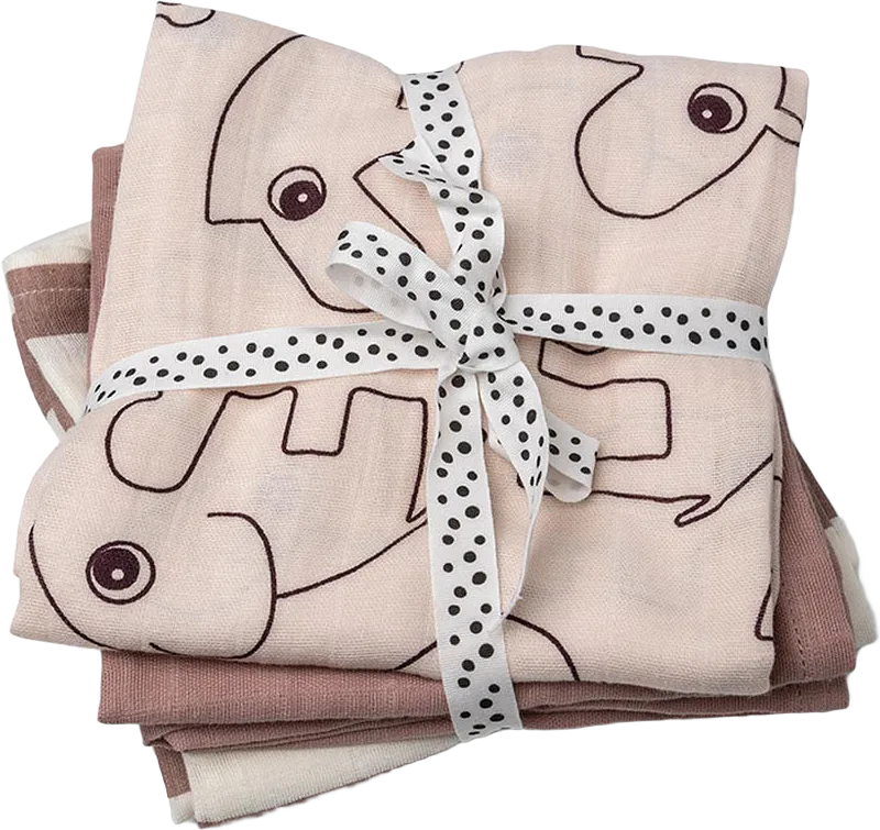 Burp cloth 3-pack GOTS Deer friends Powder