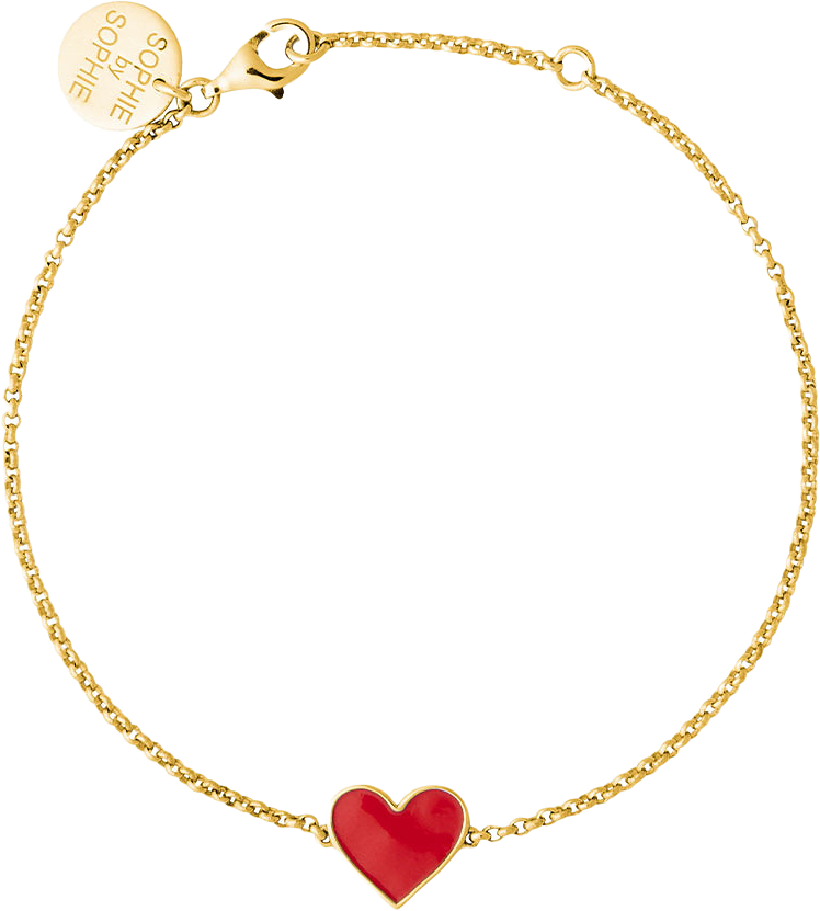 Enamel Red Heart Bracelet