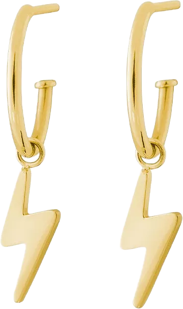 Lightning Creoles Gold Earring