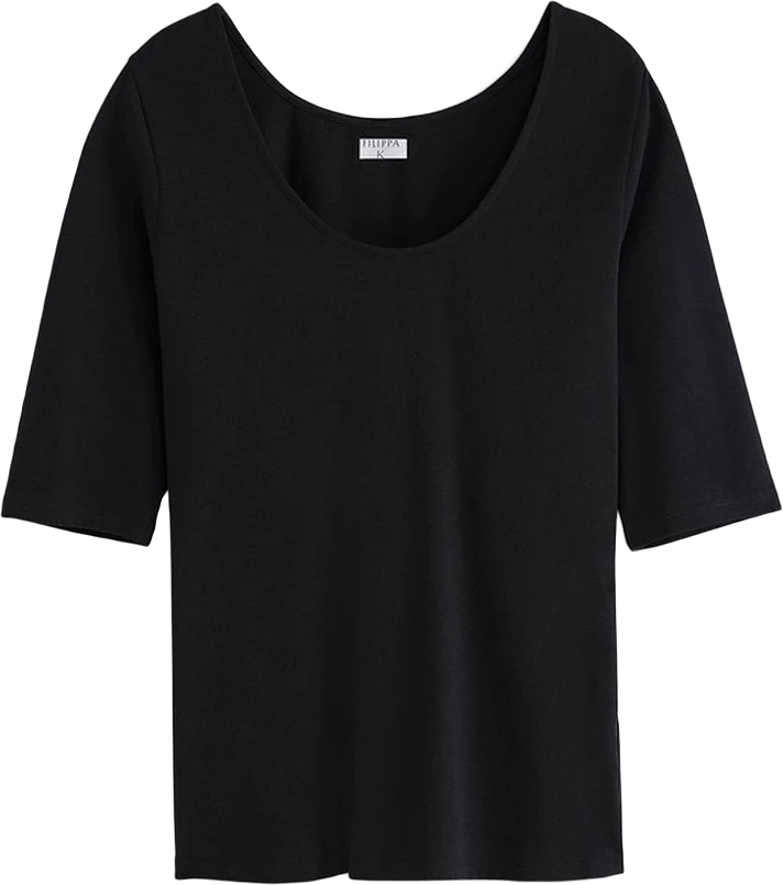 Cotton Stretch Scoop Neck Top