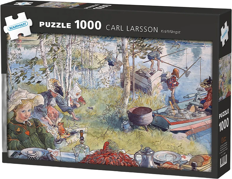 Pappussel 1000 bitar, Carl Larsson - Kräftfångst