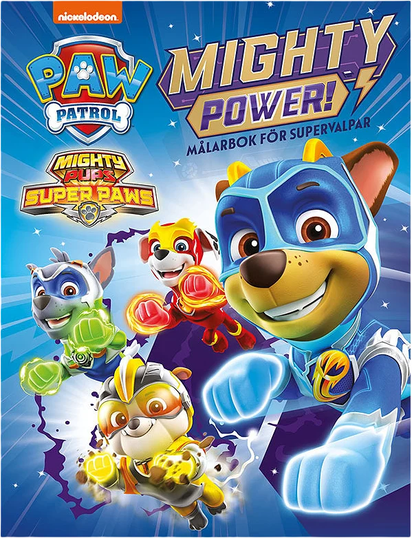 Paw Patrol: Mighty Power! Målarbok för supervalpar