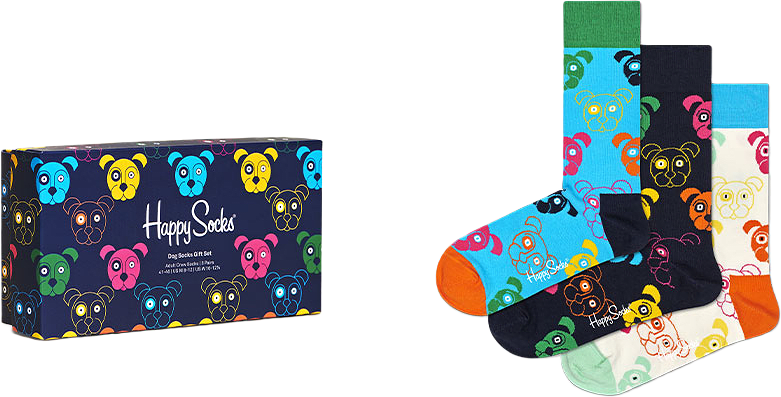 3-Pack Mixed Dog Socks Gift Set