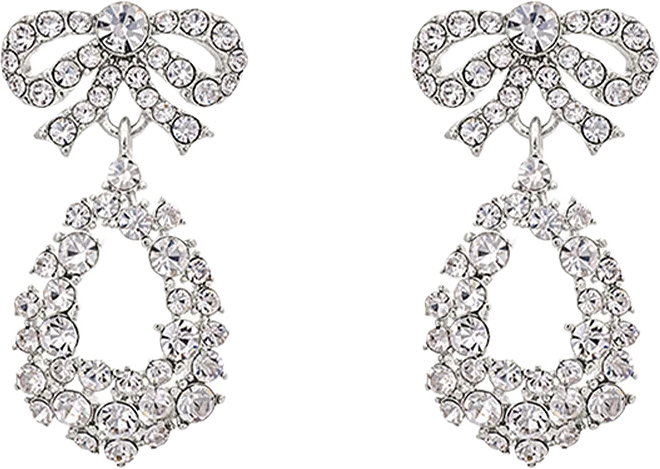 Petite Alice Bow Earrings Crystal