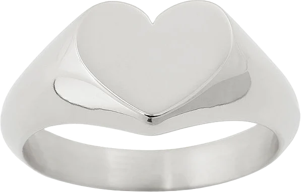 Signet Ring Heart Steel Ring