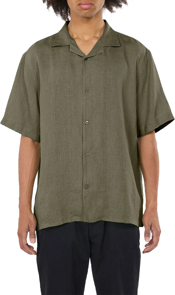 Box Fit Short Sleeved Linen Shirt