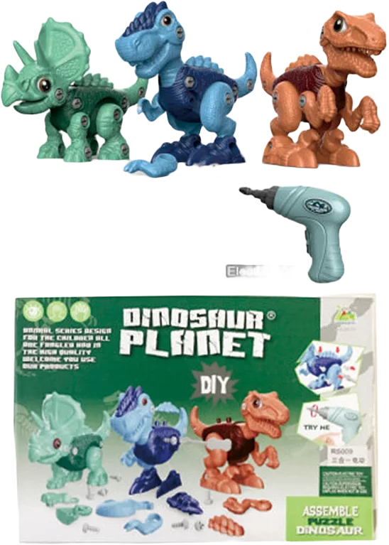 Dinosaur byggsats i 3-pack