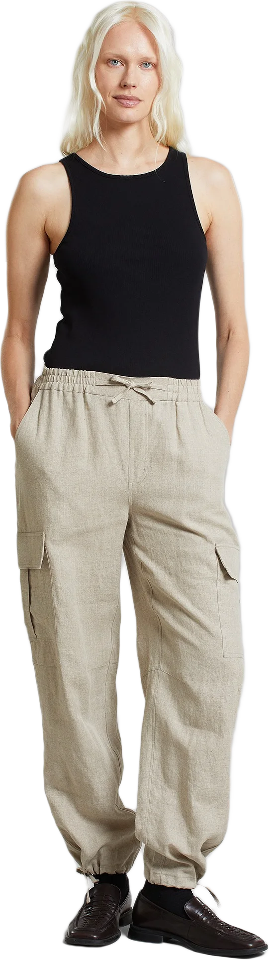 Cargo Pants Axmar Linen Ecru