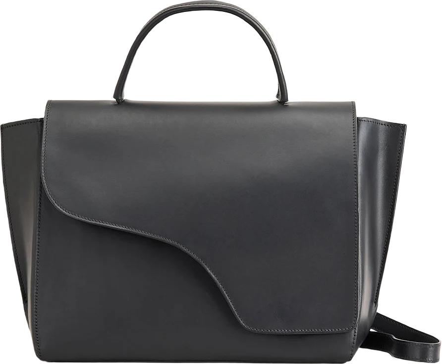 Volterra Black Leather Large Handbag