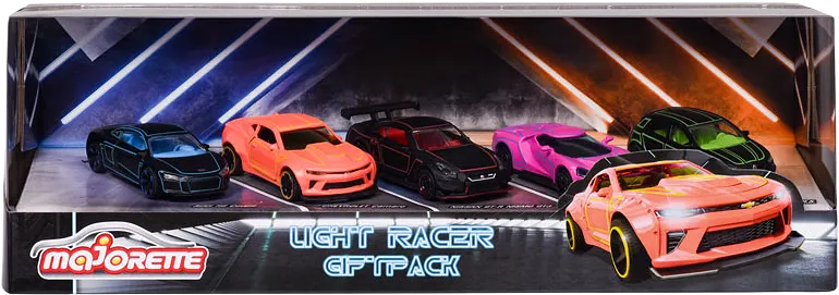 Majorette Light Racer 5-Pack Bilar Presentförpackning