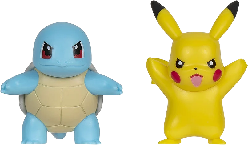 POKÉMON Battle Figures Kanto, Squirtle och Pikachu