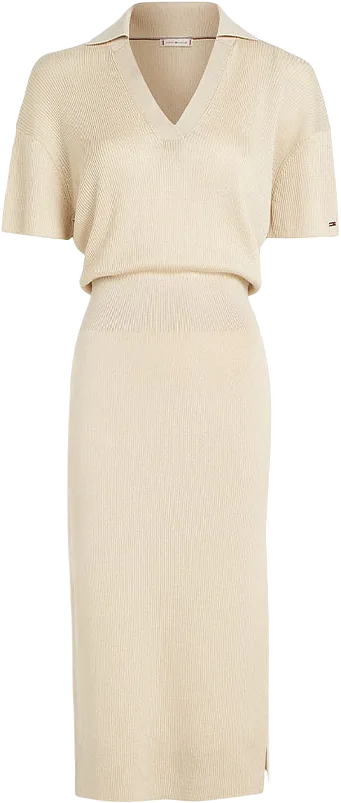 OPEN POLO BLOUSSON SS MIDI DRESS