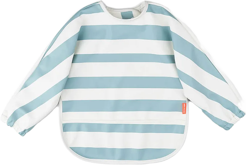 Sleeved pocket bib Stripes Blue