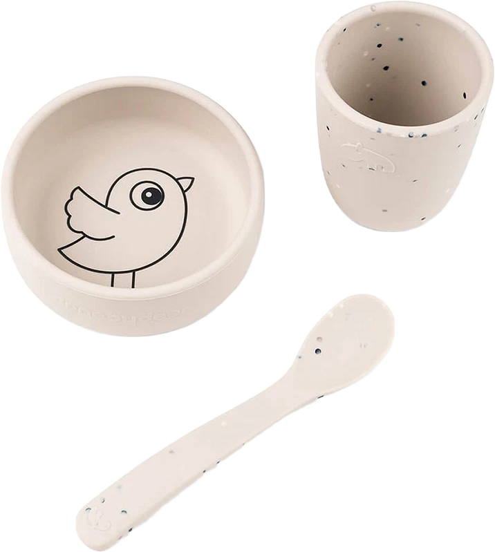 Silicone first meal set Birdee Sand