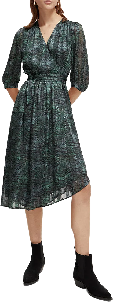 Asymmetric wrap dress