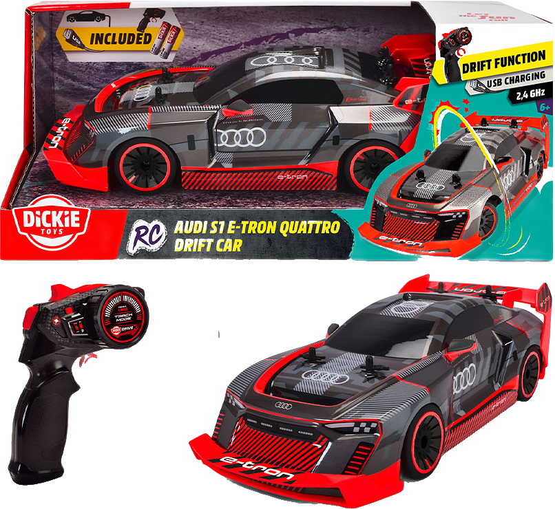 Dickie Toys Audi S1 E-Tron Quattro Drift Radiostyrd Bil 1:16