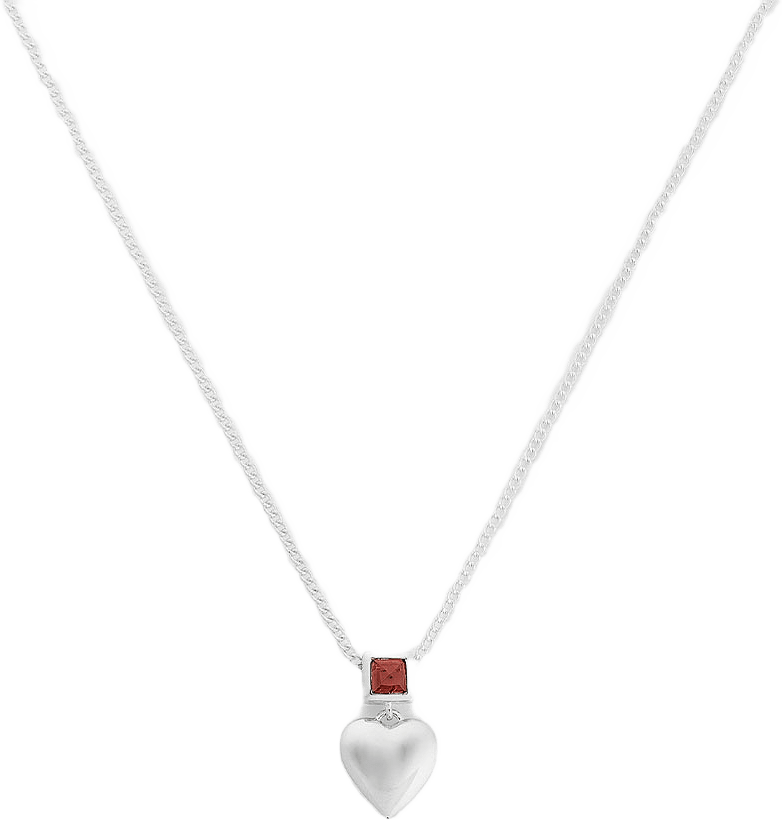 Young At Heart Necklace Silver Garnet