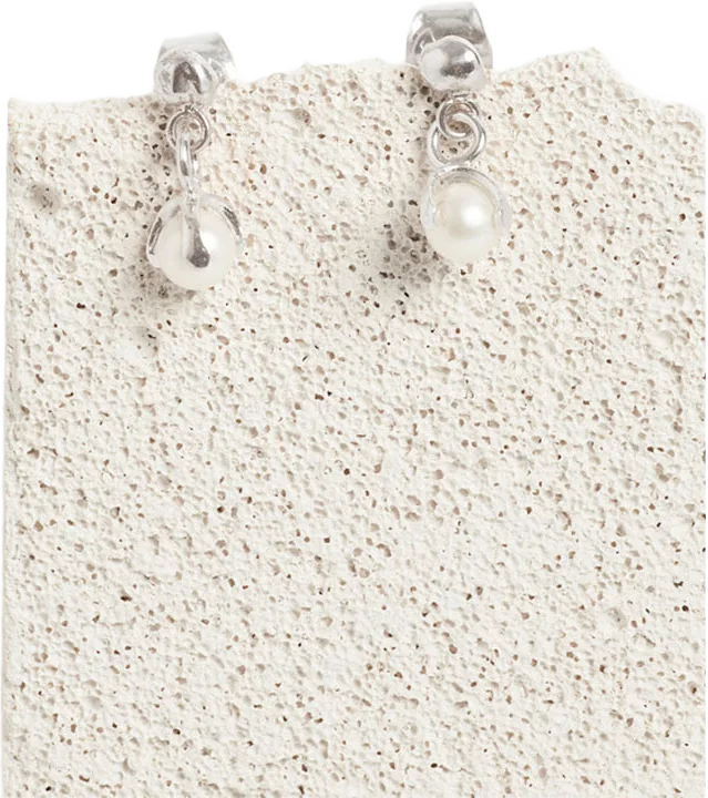 Warped Pearl Chain Earring