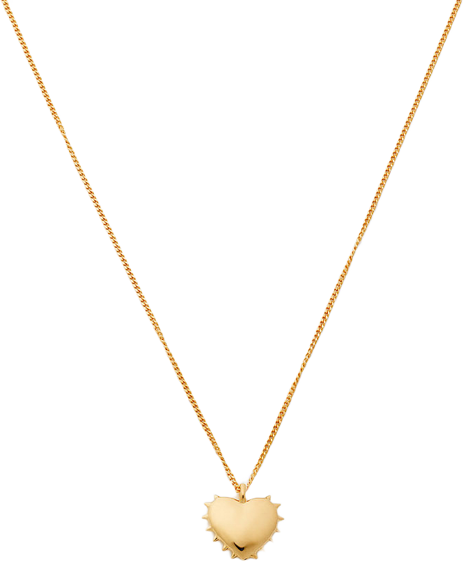 True Love Spike Heart Necklace Gold