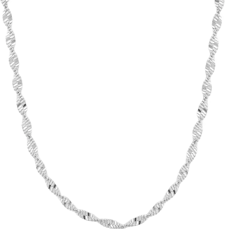 Herringbone Twisted Necklace Silver