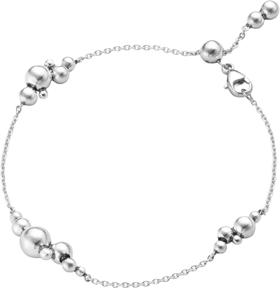 GRAPE ARMBAND KEDJA MED 3 KLASAR, OXIDERAT SILVER 18CM