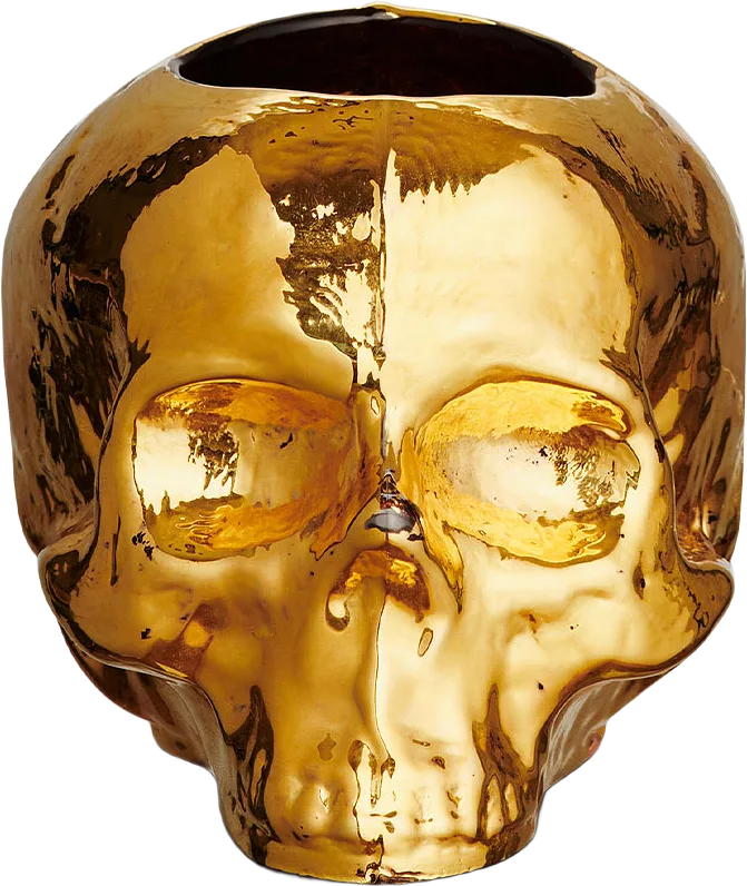 Still Life skull ljuslykta guld 85mm