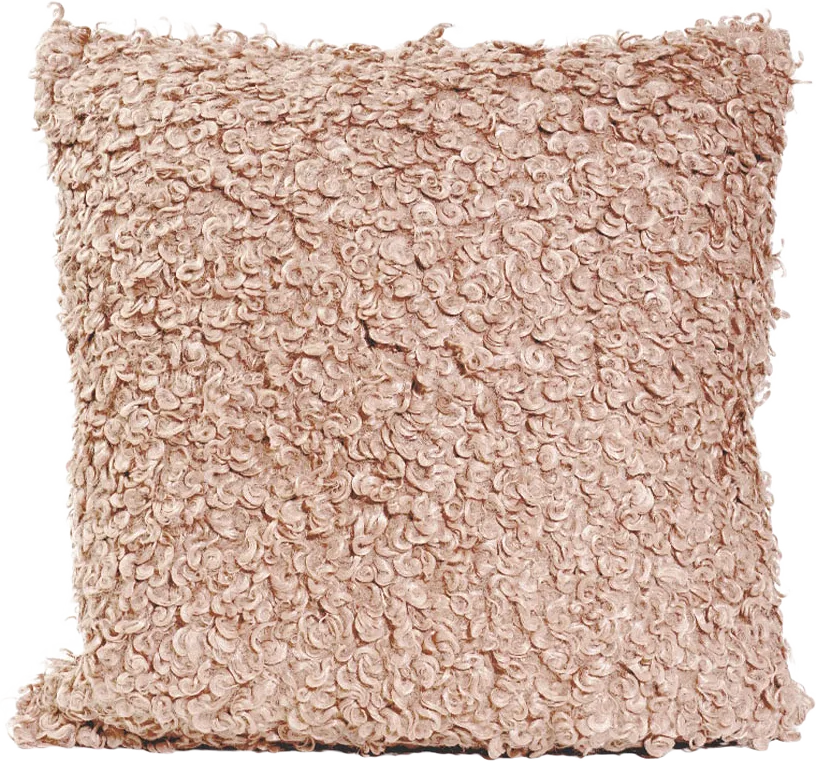 Kuddfodral 50x50 Rosy Curly Lamb Fake Fur