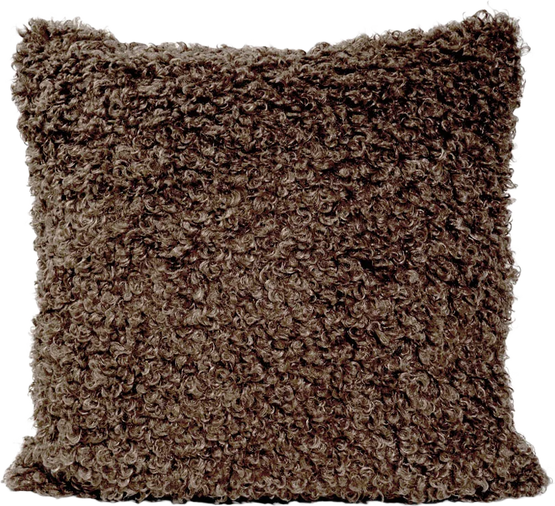 Kuddfodral 50x50 Nutmeg Curly Lamb Fake Fur