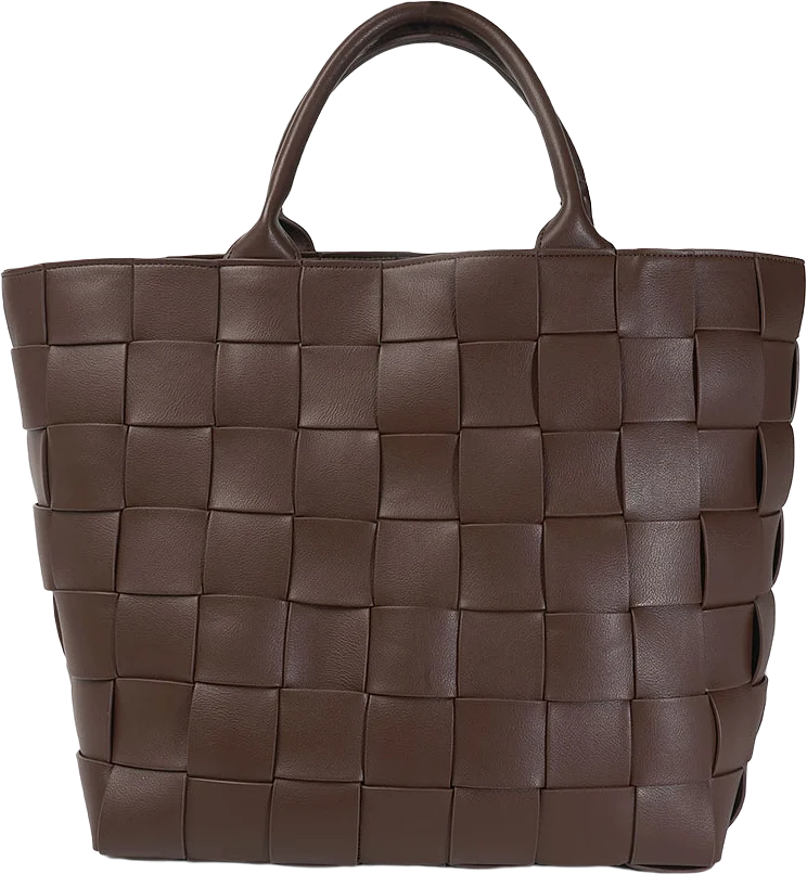 Braided Strap Shopper Bag Brown