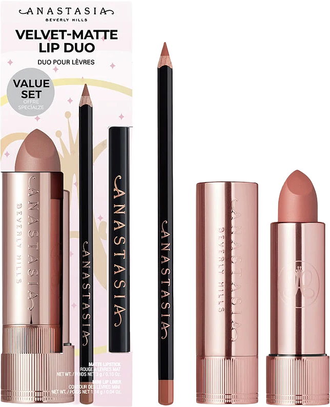 Velvet-Matte Lip Duo - Deep Taupe & Blush Brown