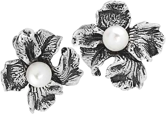 Earrings Pearl flower