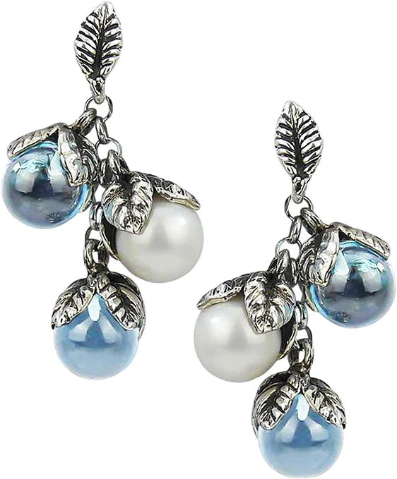 Earrings Leaf Pearls