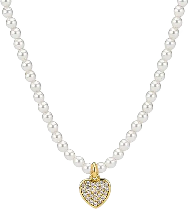 Necklace Pearl heart