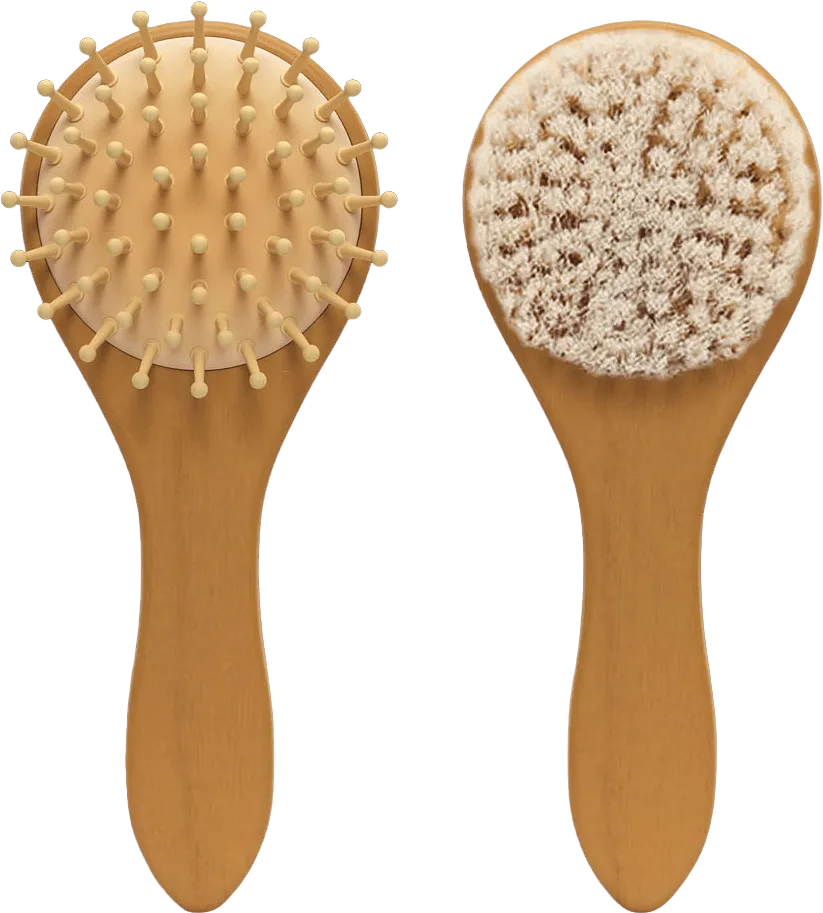 Wooden hair brush set