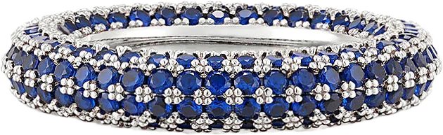 Pave Amalfi Ring - Blue Sapphire - Silver