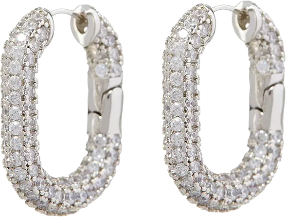 XL Pave Chain Link Hoops