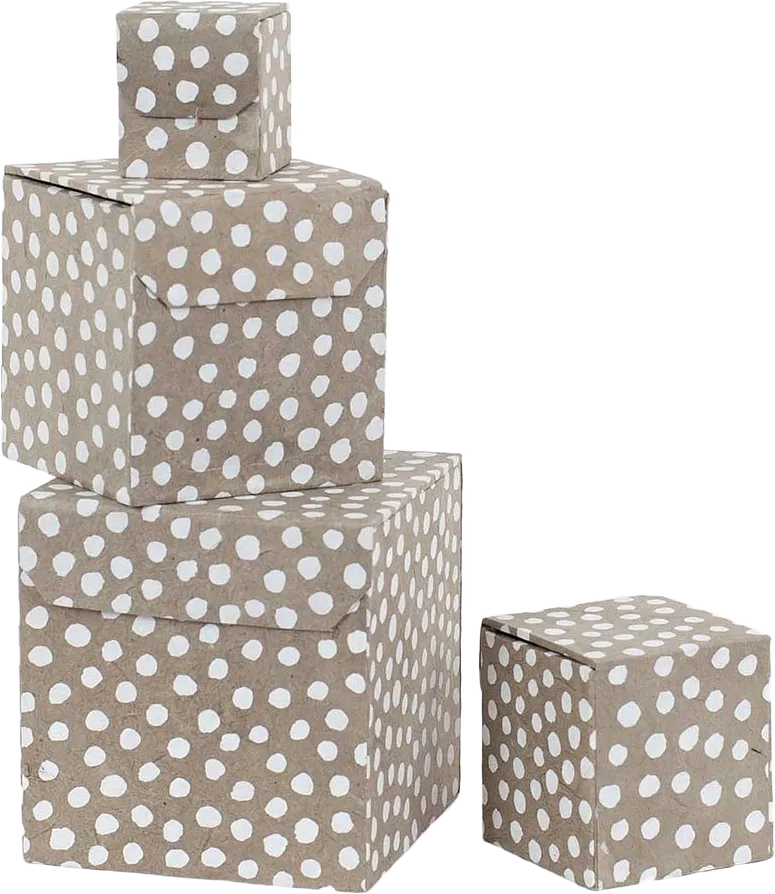 DOTTED Lådor 4-set, beige/vit